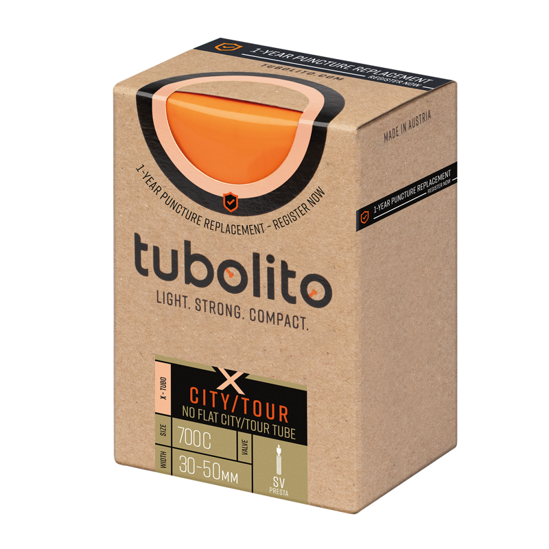 Tubolito X-Tubo City/Tour 42mm Presta Valve in Orange 700/29 x 30-50mm-3