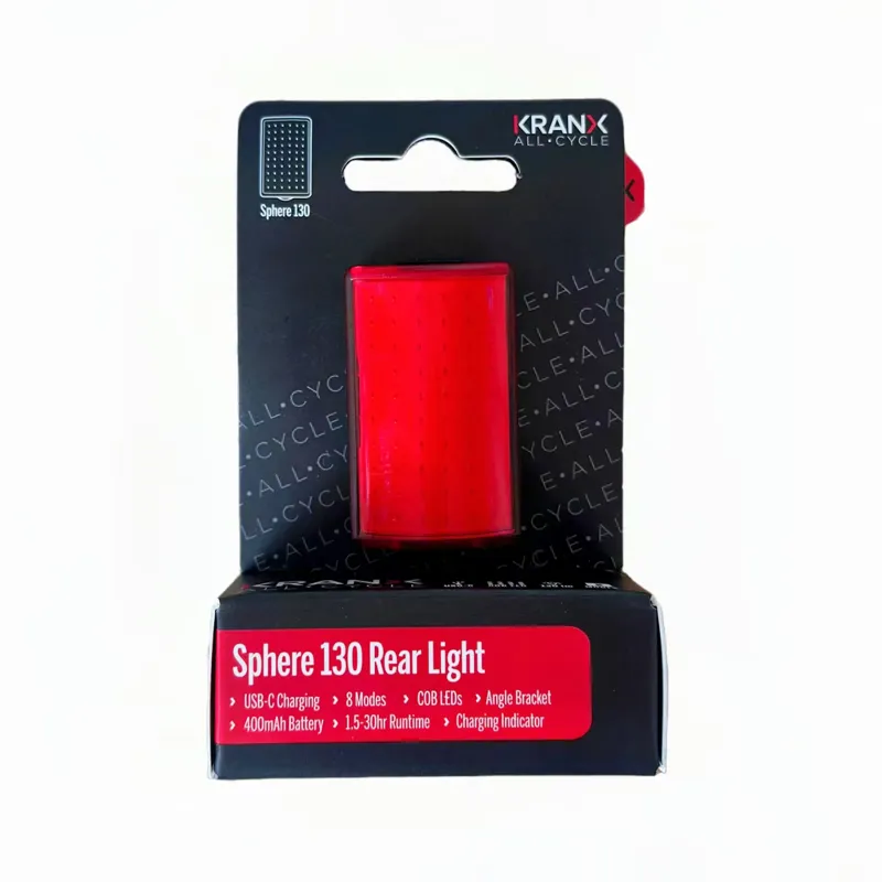 KranX Sphere 130 USB-Rechargeable Rear Light 130 Lumens